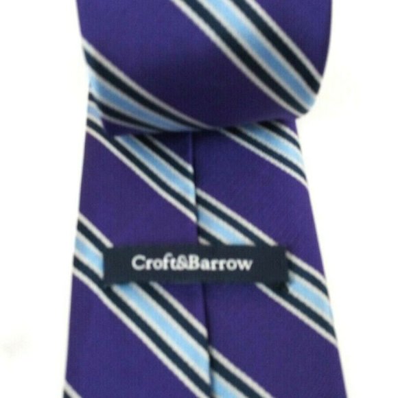 Croft & Barrow Royal Blue Purple Stripe Geometric - Picture 3 of 4
